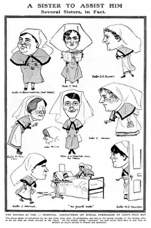 Nursing caricatures by Fred May, WW1