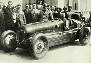 Romeo Collection: Nuvolari in bimotore Alfa-Romeo at Tripoli Grand Prix