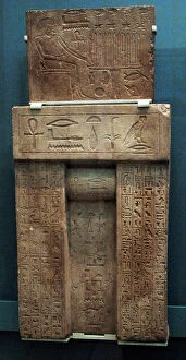 Hieroglyph Collection: Nyankhre false door stela. Egypt