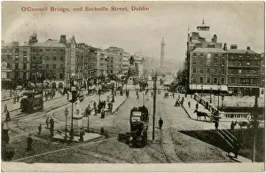 Sackville Prints: O Connell Bridge and Sackville Street, Dublin, Ireland