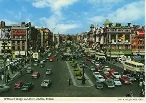 Townscape Prints: O Connell Bridge and Street, Dublin, Republic of Ireland