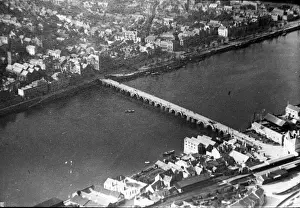 Simmonds Prints: O E Simmonds aerial view of Bideford Devon