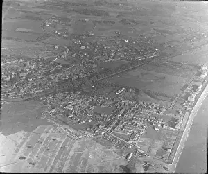 Hythe Prints: O E Simmonds aerial view of Hythe Kent