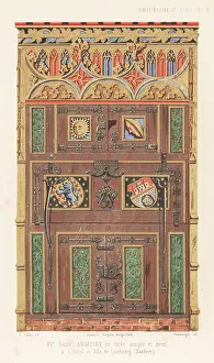 Charles Louandre Prints: Oak wardrobe from Luneburg town hall, 15th century