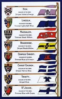 Images Dated 5th May 2017: Oars, Flags and Arms of the Colleges of Oxford University