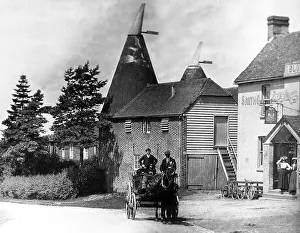 An Oast House in Kent Victorian period