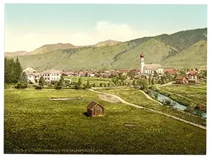 Bavaria Prints: Oberammergau from from Felsenkeller, Upper Bavaria, Germany