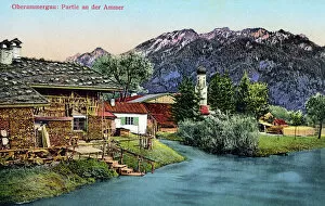 New Items from the Grenville Collins Collection Gallery: Oberammergau, Germany - view on the Ammer (River)