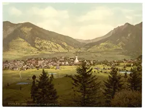 Oberammergau Prints: Oberammergau from Kreus (i. e. Kreuz), Upper Bavaria, Germany