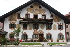 Shutters Prints: Oberammergau - Luftlmalerei Frescoes