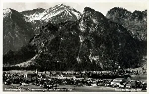 Oberammergau and peaks of Kofel and Not, Bavaria