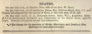Images Dated 29th March 2016: Obituary 20th April 1872