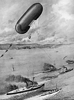 Kite Prints: Observation kite-balloon, WW1