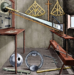 Images Dated 23rd January 2013: Observatory and astronomical instruments by Johannes Heveliu
