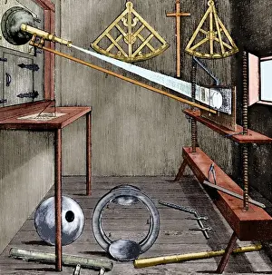 Commonwealth Prints: Observatory and astronomical instruments by Johannes Heveliu