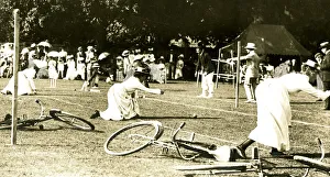 Images Dated 2nd January 2019: Obstacle race on bicycles, Marlow Gymkhana