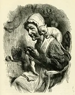 Lonely Prints: Occupations 1882 - Woman with Cat