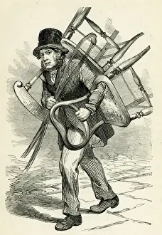 Woodwork Prints: Occupations 1883 - The Chairmender