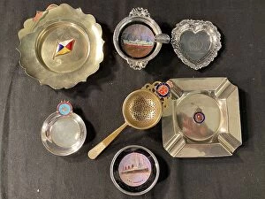 Ashtray Collection: Ocean Liners - assorted metal items