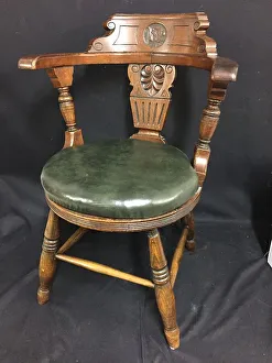 Turned Prints: Ocean Liners - oak open arm dining chair