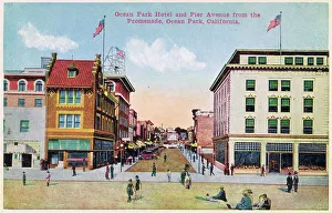 Pre 1920s Prints: Ocean Park Hotel and Pier Avenue from the Promenade