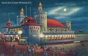 Attendant Prints: Ocean Pier Wildwood New Jersey at night