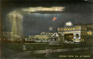 Moonlight Gallery: Ocean View at night, near Norfolk, Virginia, USA