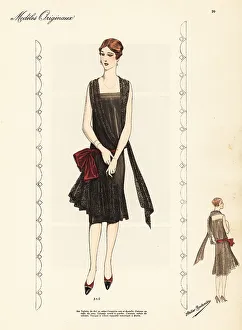 Haute Couture Prints: Five o'clock dress in black crepe georgette