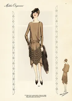 Haute Couture Prints: Five o'clock dress in bronze Moroccan crepe
