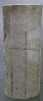 Cuneiform Gallery: Octagonal clay prism (ca. 1100 BC) - annals of the Assyrian