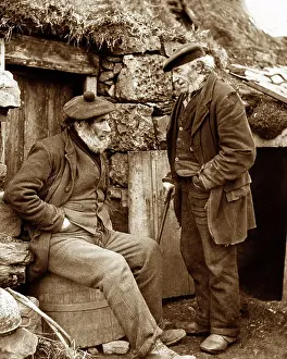 Skye Prints: Octogenarians chatting on the Isle of Skye, Victorian period