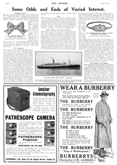 Images Dated 11th September 2017: Some odds and ends of varied interest 1914