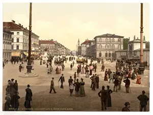 Odeonplatz (i. e. Odensplatz)and Ludwigstrasse, Munich, Bavar