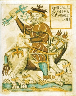 Mythology Collection: Odin riding Sleipnir