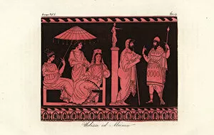 Odysseus entertained by Alcinous ruler of the Phaiacians