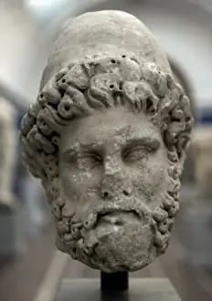 Greeks Prints: Odysseus. From Rome. Late 1st century AD. Bust. Marble