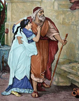 Blind Collection: Oedipus and Antigone. Engraving