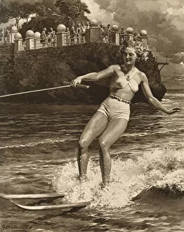 Monte Gallery: Off the Point de la Vieille at Monte Carlo, water skiing