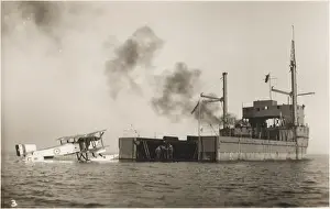 Off Portland Harbour - Seaplane and Transport ship