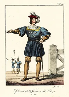 1510 Prints: Officer of the French Palace Guards, 1510
