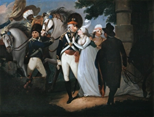 Images Dated 19th July 2016: An officer of light dragoons taking leave of his wife, 1795