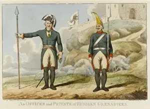 C1790 Prints: An Officer and Private of Russian Infantry