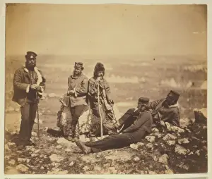 Knatchbull Prints: Officers of the 89th Regiment at Cathcarts Hill, in winter