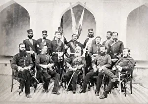 Covering Prints: Officers in a British army regiment, India, 19th century