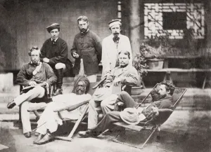 Opium Prints: Officers of Fanes Horse, Tientsin, Tianjin, China 1861