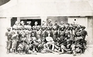 Officers of a native Indian regiment, British army, India