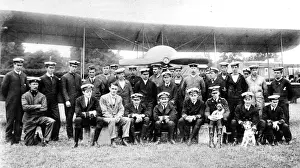 Officers of the naval wing of the R. F. C with their mechanics