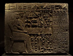 Offerer Prints: The official Isi at his offering Table. From the tomb of Isi