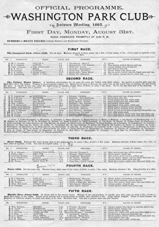Pedigree Gallery: Official programme, Washington Park Club, Chicago
