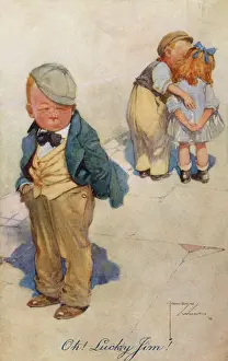 Oh! Lucky Jim! - Lawson Wood Postcard